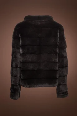Best Horizontal Zip-Up Plucked Mink Fur Jacket Women Fur Jackets