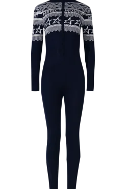 Hot Instarsia-Knit Merino Wool Jumpsuit Women Ski Layers