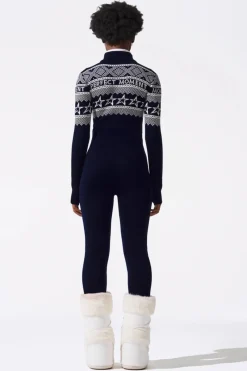 Hot Instarsia-Knit Merino Wool Jumpsuit Women Ski Layers
