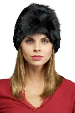Clearance Knitted Rex Rabbit Fur Hat-Flower Detail Women Rex Rabbit|Hats