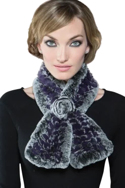Best Knitted Rex Rabbit Pull-Though Scarves-Flower Detail Women Scarves|Rex Rabbit