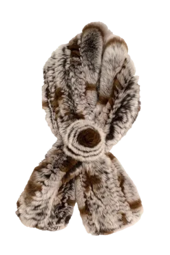Best Knitted Rex Rabbit Pull-Though Scarves-Flower Detail Women Scarves|Rex Rabbit