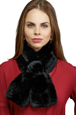 Best Knitted Rex Rabbit Pull-Though Scarves-Flower Detail Women Scarves|Rex Rabbit