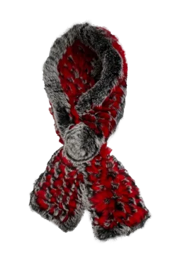 Best Knitted Rex Rabbit Pull-Though Scarves-Flower Detail Women Scarves|Rex Rabbit