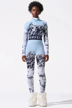 Print 1/4-Zip Base Layer Top Women Ski Layers