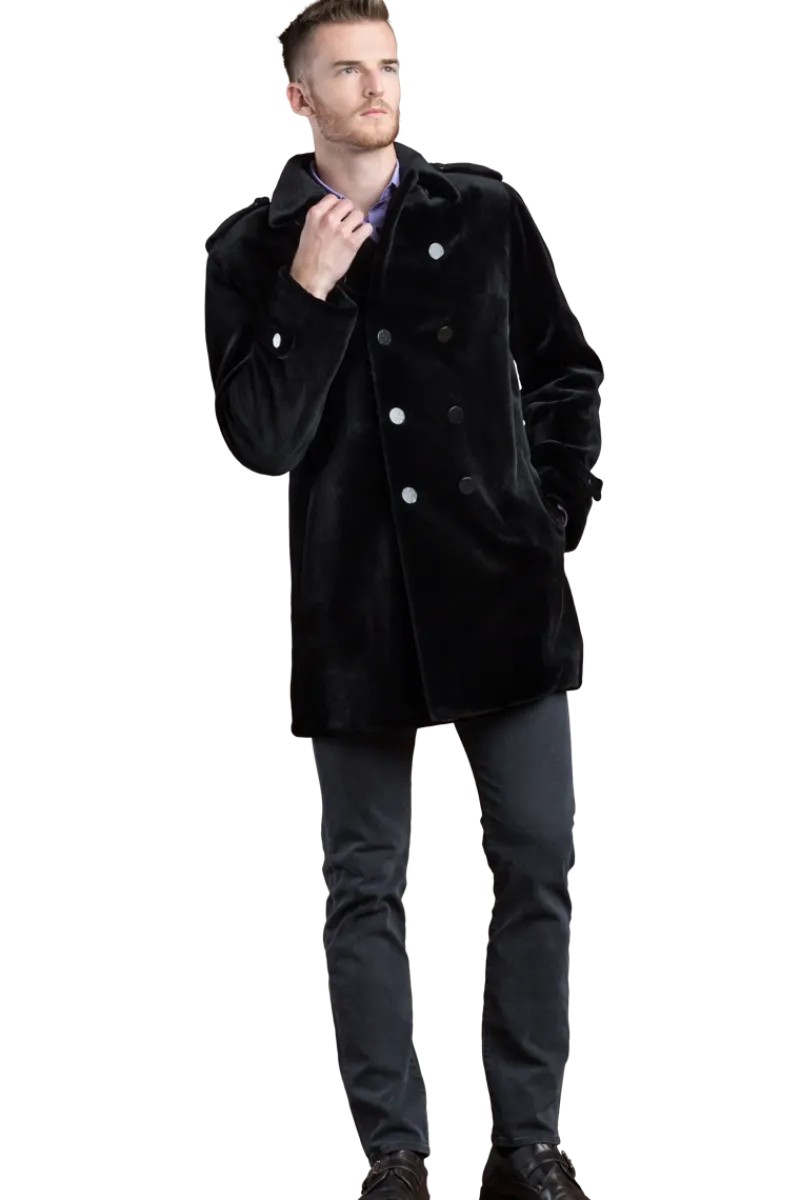 Discount Men's Sheared Mink Double Breasted Fur Overcoat Women Furs And Shearlings|Mink