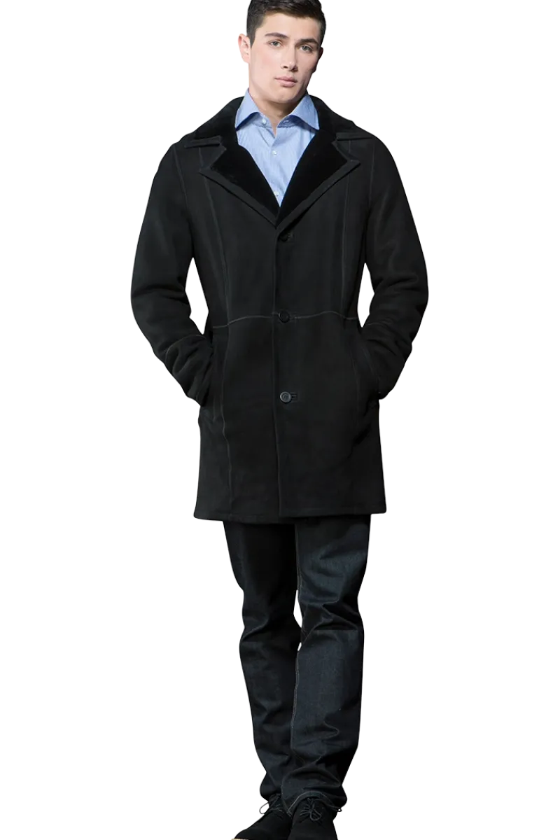 Outlet Men's Spanish Trench Mid-Length Shearling Coat Women Furs And Shearlings|Lamb