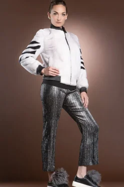 Best Mink Baseball Fur Jacket - Leather Trimming Women Fur Jackets