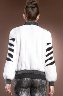 Best Mink Baseball Fur Jacket - Leather Trimming Women Fur Jackets