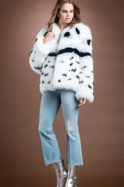 Best Multi-Color Fendi Fox Style Fur Jacket Women Fur Jackets