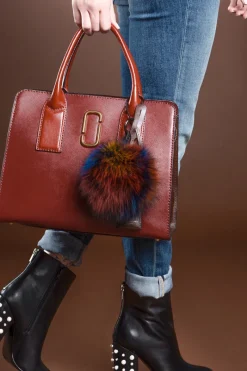 Outlet Multi Color Fox Fur Keychain Women Boots & Handbags