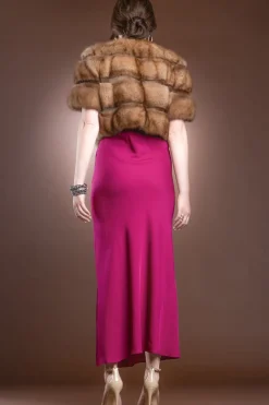 Best Natural Canadian Sable - Smoke Gray Sheared Mink Fur Jacket Bolero Women Fur Jackets