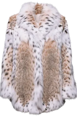 Hot Natural Classic American Lynx Fur Jacket Women Lynx|Fur Jackets