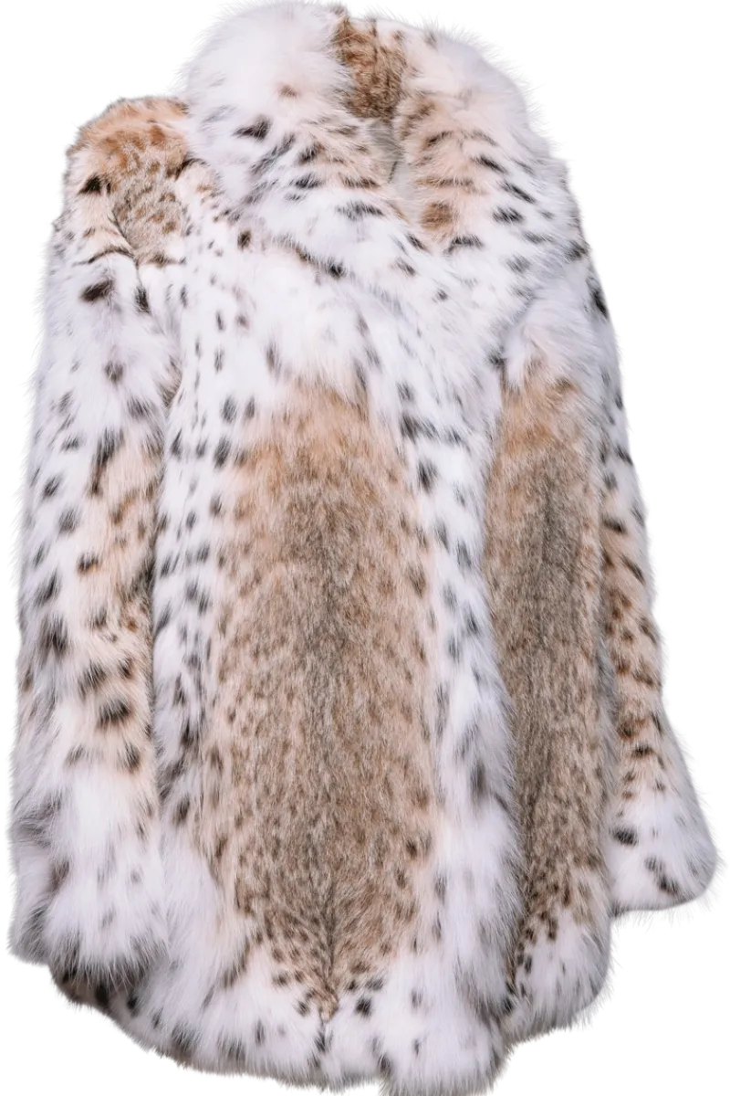 Hot Natural Classic American Lynx Fur Jacket Women Lynx|Fur Jackets