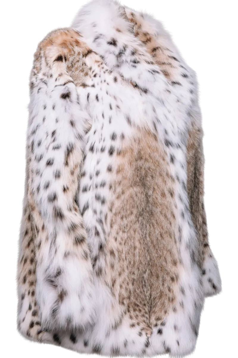 Hot Natural Classic American Lynx Fur Jacket Women Lynx|Fur Jackets