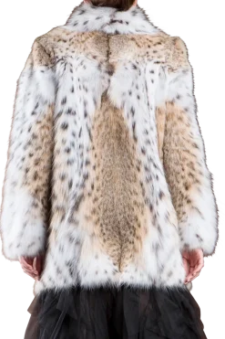 Hot Natural Classic American Lynx Fur Jacket Women Lynx|Fur Jackets