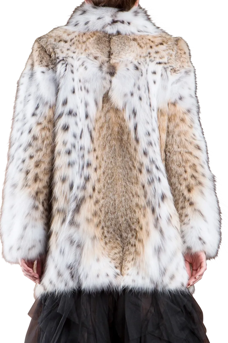 Hot Natural Classic American Lynx Fur Jacket Women Lynx|Fur Jackets