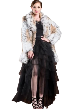 Hot Natural Classic American Lynx Fur Jacket Women Lynx|Fur Jackets