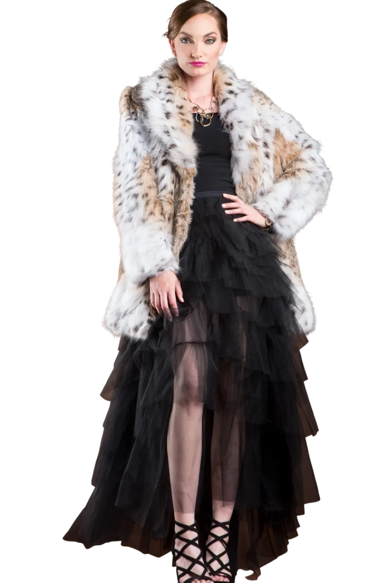 Hot Natural Classic American Lynx Fur Jacket Women Lynx|Fur Jackets