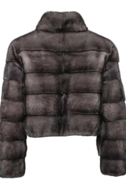 Discount Natural Dark Blue Iris Mink Fur Bolero Jacket Women Fur Jackets