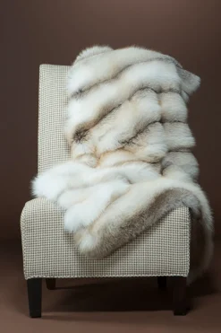 Best Natural Golden Island Shadow Fox Fur Throw Women Home Decor|Home Decor