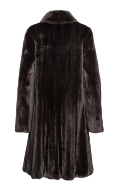 Online Natural Mid-Length Mink Fur Coat - Wing Collar - Straight Sleeve Women Mink|Fur Coats