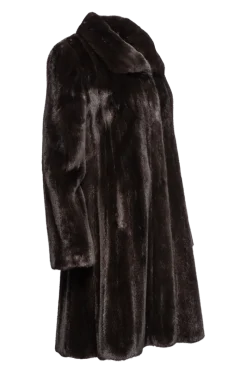 Online Natural Mid-Length Mink Fur Coat - Wing Collar - Straight Sleeve Women Mink|Fur Coats