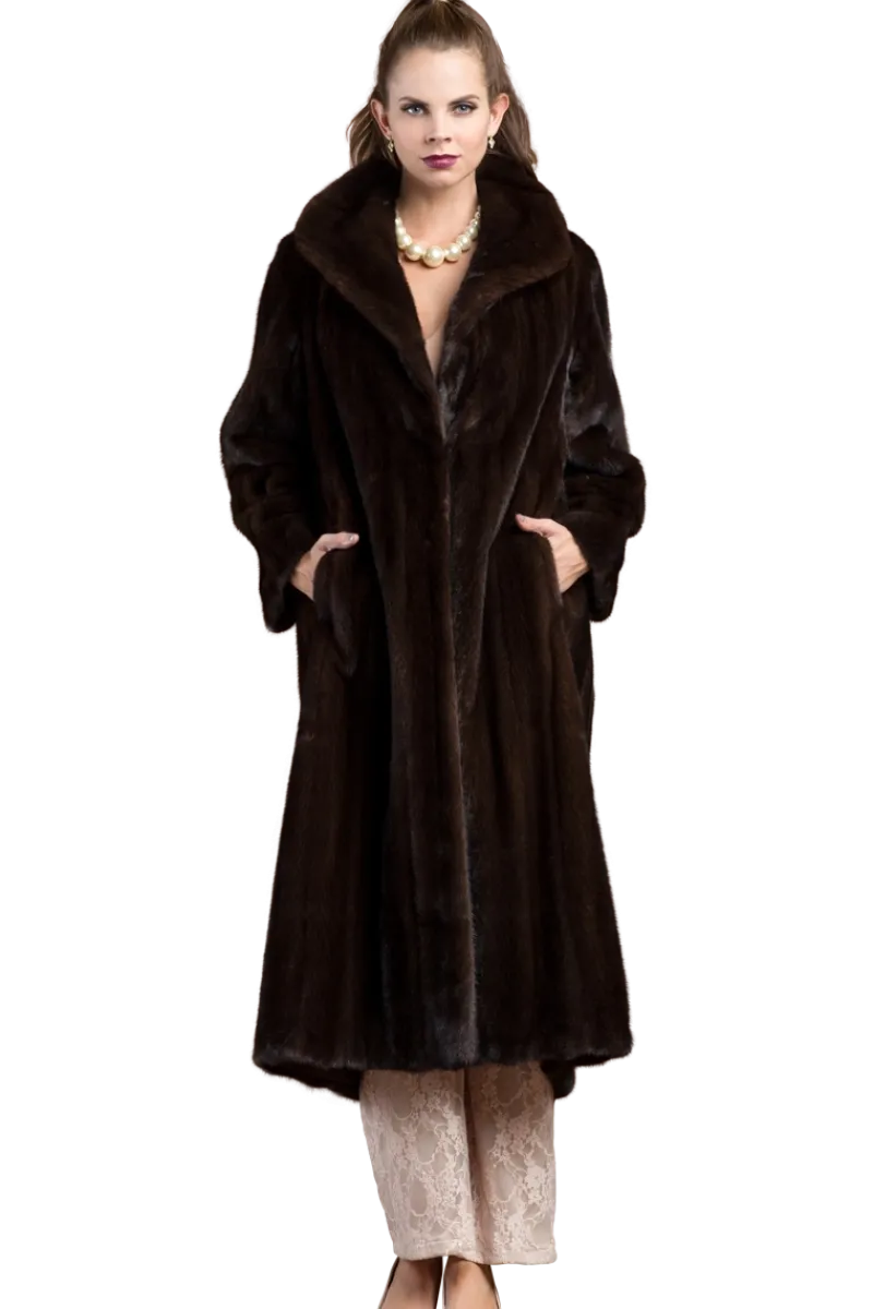 Sale Natural Mink Fur Coat - Wing Collar - Straight Sleeve Women Plus Size Furs|Fur Coats