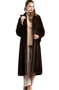 Sale Natural Mink Fur Coat - Wing Collar - Straight Sleeve Women Plus Size Furs|Fur Coats