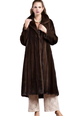Sale Natural Mink Fur Coat - Wing Collar - Straight Sleeve Women Plus Size Furs|Fur Coats