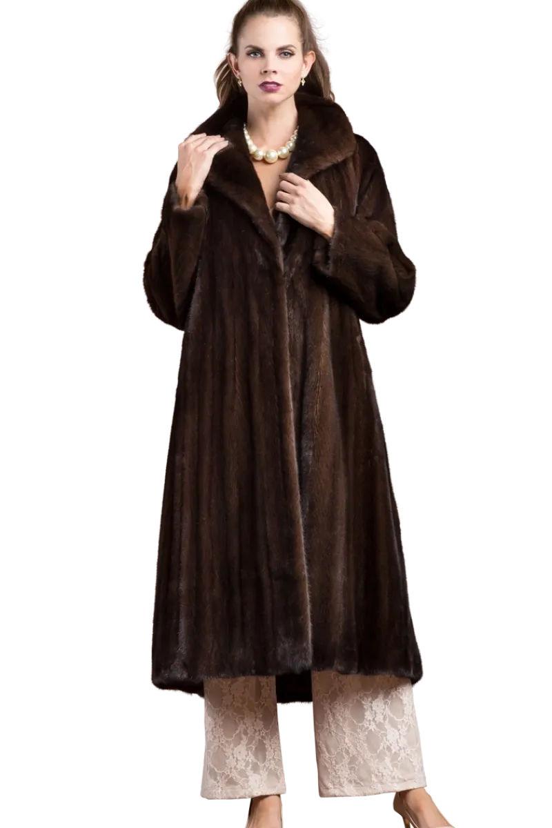 Sale Natural Mink Fur Coat - Wing Collar - Straight Sleeve Women Plus Size Furs|Fur Coats