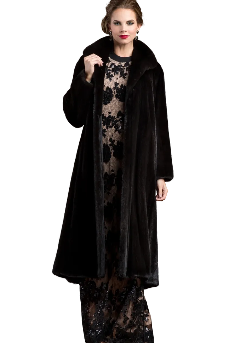Sale Natural Mink Fur Coat - Wing Collar - Straight Sleeve Women Plus Size Furs|Fur Coats