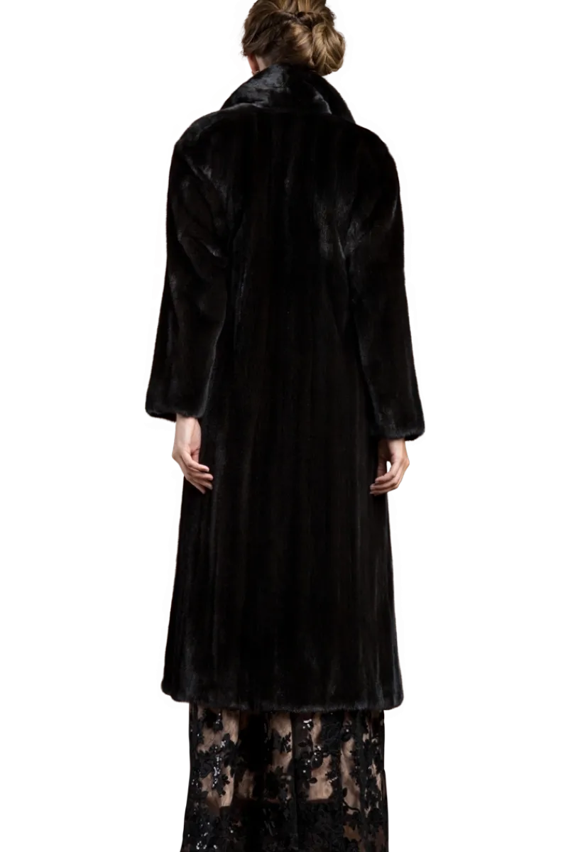 Sale Natural Mink Fur Coat - Wing Collar - Straight Sleeve Women Plus Size Furs|Fur Coats