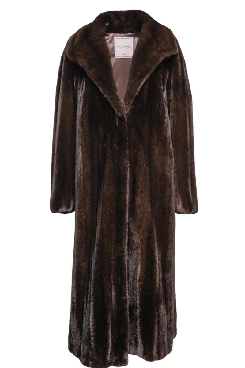 Sale Natural Mink Fur Coat - Wing Collar - Straight Sleeve Women Plus Size Furs|Fur Coats