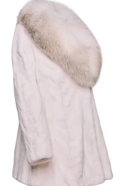 Online Sheared Mink Sections Fur Jacket - Golden Island Fox Fur Collar Women Fox|Mink