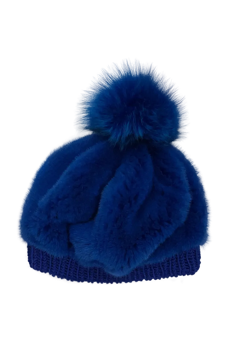 Sale Perforated Mink Beanie Hat-Mink Fur Pom Pom Women Hats|Mink