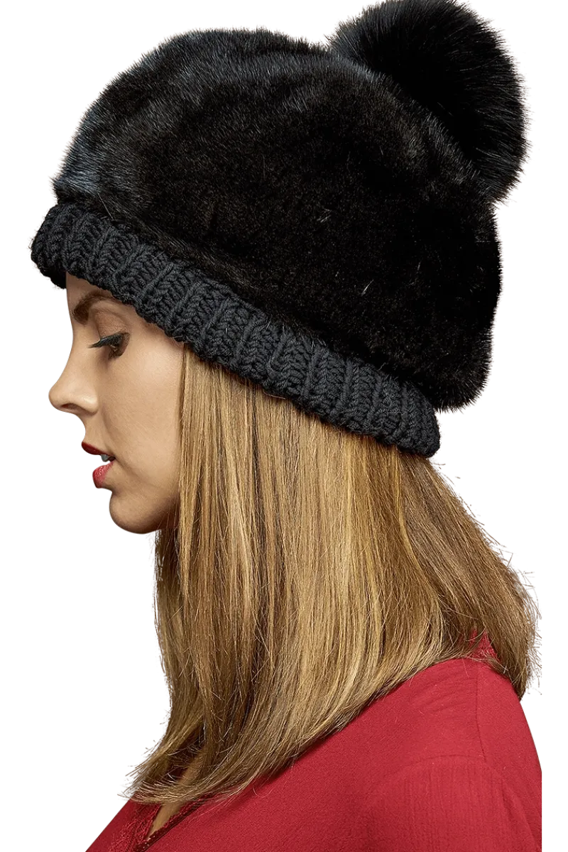 Sale Perforated Mink Beanie Hat-Mink Fur Pom Pom Women Hats|Mink
