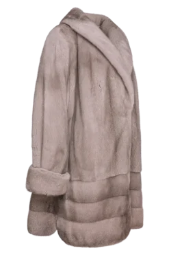 Outlet Plus Size Fashionable Mid Length Mink Fur Coat - Shawl Collar - Horizontal Hem Women Mink|Fur Coats
