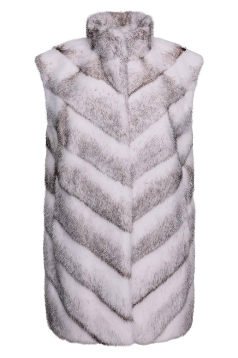 Clearance Plus Size V-Cut Hem Mink Fur Vest Women Mink|Plus Size Furs