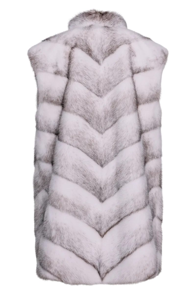 Clearance Plus Size V-Cut Hem Mink Fur Vest Women Mink|Plus Size Furs