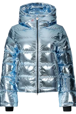 New Polar Flare Metallic Down Ski Jacket Women Ski Jackets