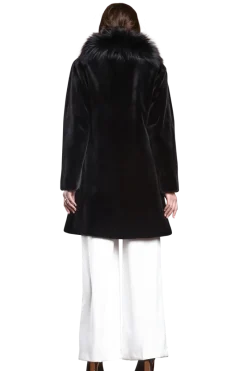 Online Reversible Fitted Sheared Mid Length Mink and Fox Fur Coat Women Mink|Fur Coats