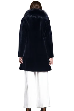 Online Reversible Fitted Sheared Mid Length Mink and Fox Fur Coat Women Mink|Fur Coats