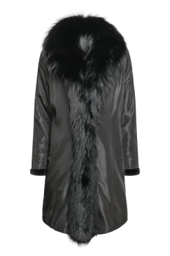 Online Reversible Fitted Sheared Mid Length Mink and Fox Fur Coat Women Mink|Fur Coats