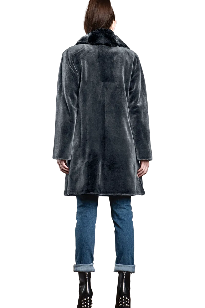 Discount Reversible Fitted Sheared Mid Length Mink Fur Coat - Chinchilla Shawl Collar Women Mink|Fur Coats