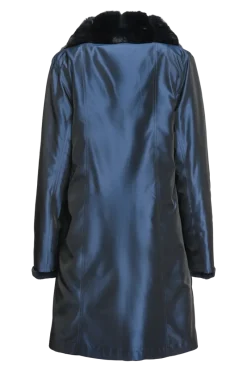 Discount Reversible Fitted Sheared Mid Length Mink Fur Coat - Chinchilla Shawl Collar Women Mink|Fur Coats