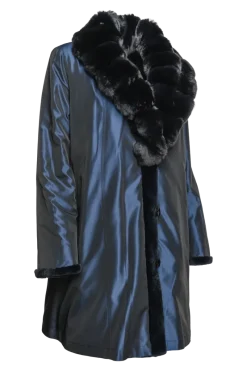 Discount Reversible Fitted Sheared Mid Length Mink Fur Coat - Chinchilla Shawl Collar Women Mink|Fur Coats