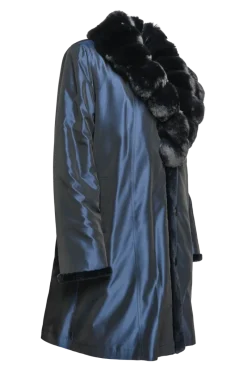 Discount Reversible Fitted Sheared Mid Length Mink Fur Coat - Chinchilla Shawl Collar Women Mink|Fur Coats