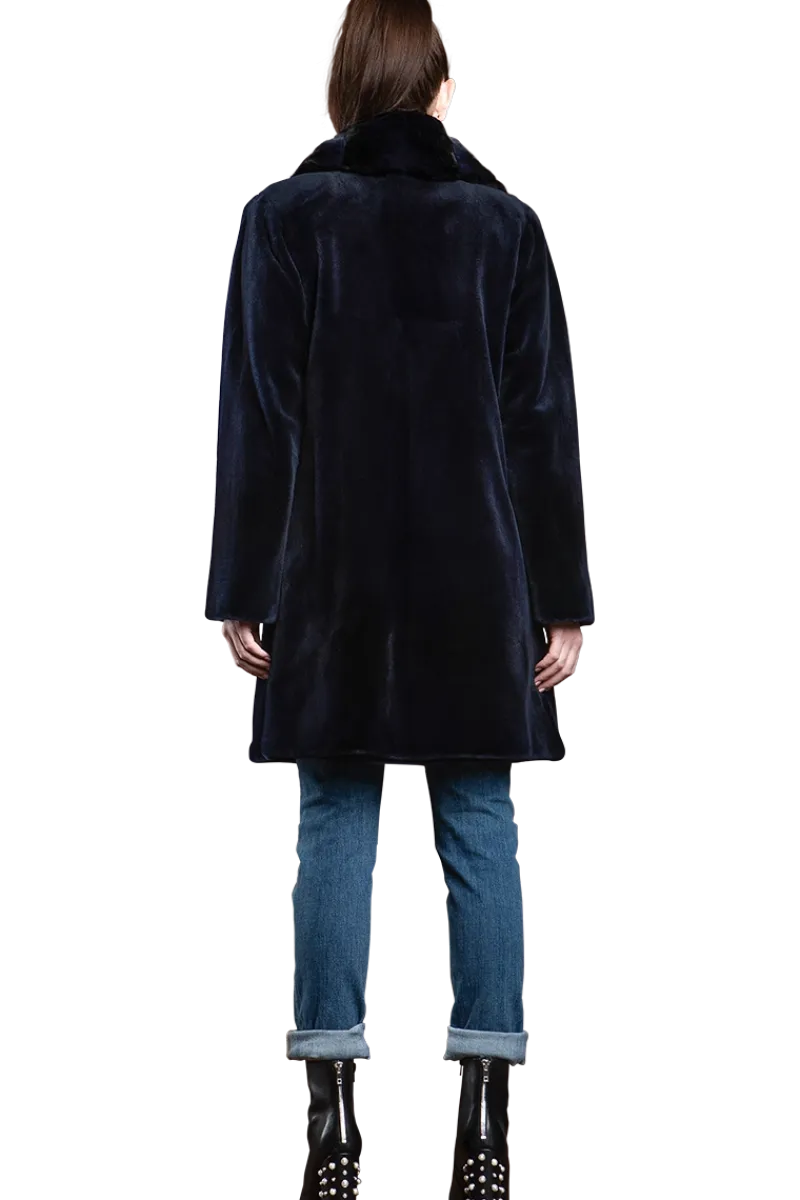 Discount Reversible Fitted Sheared Mid Length Mink Fur Coat - Chinchilla Shawl Collar Women Mink|Fur Coats