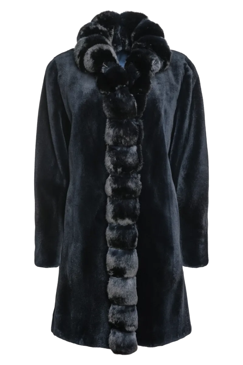 Discount Reversible Sheared Mink and Chinchilla Fitted Mid-Length Fur Coat Women Mink|Fur Coats